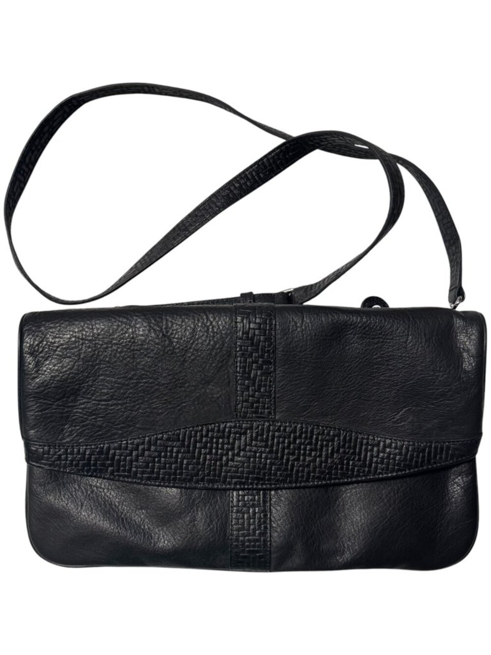 LEVENGER Black Leather Business Organizer Purse with Multiple Compartments